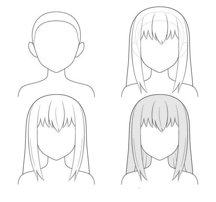 Como Desenhar Cabelos Femininos De Anime e Mangá Passo a passo