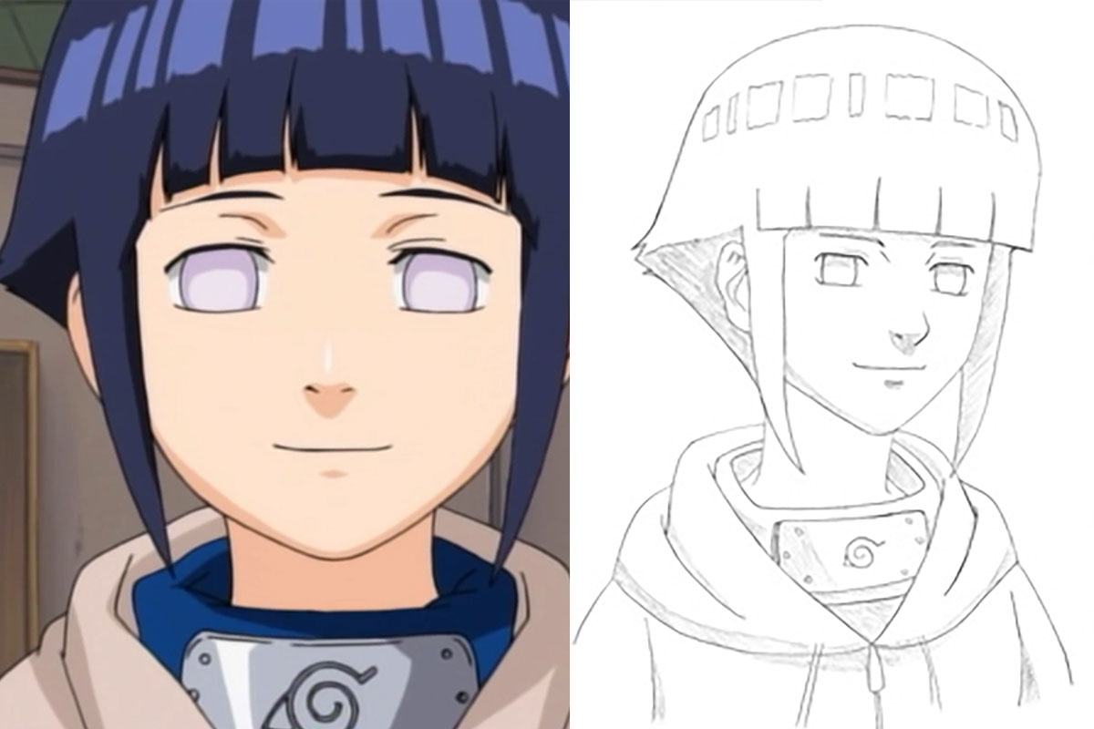 Como desenhar HINATA HYUGA (Naruto) 