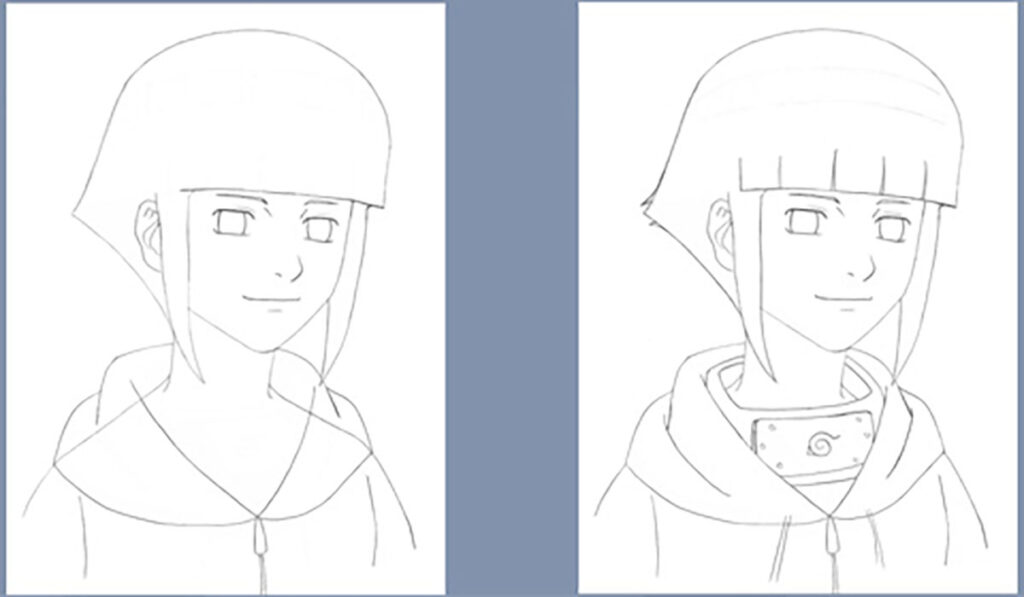 COMO DESENHAR A HINATA HYUGA (Naruto) passo a passo fácil 