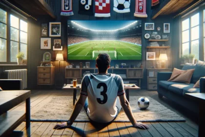 homem assistindo futebol na tv