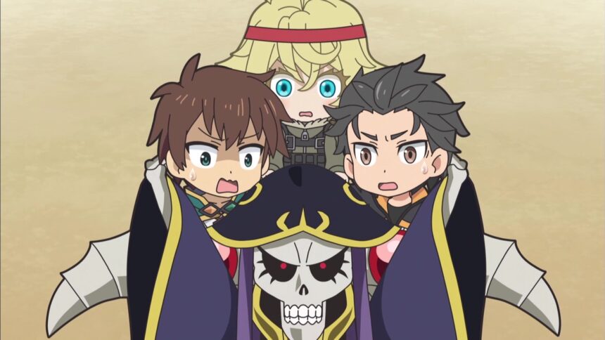 Isekai Quartet 3ª temporada confirma retorno do crossover chibi